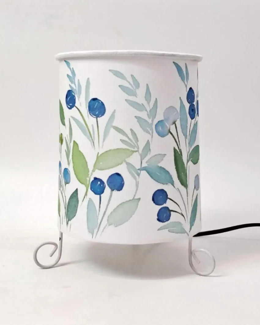 Cylinder Olives Shaded With Lid Cotton Table Lamp