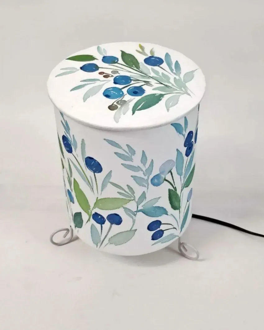 Cylinder Olives Shaded With Lid Cotton Table Lamp