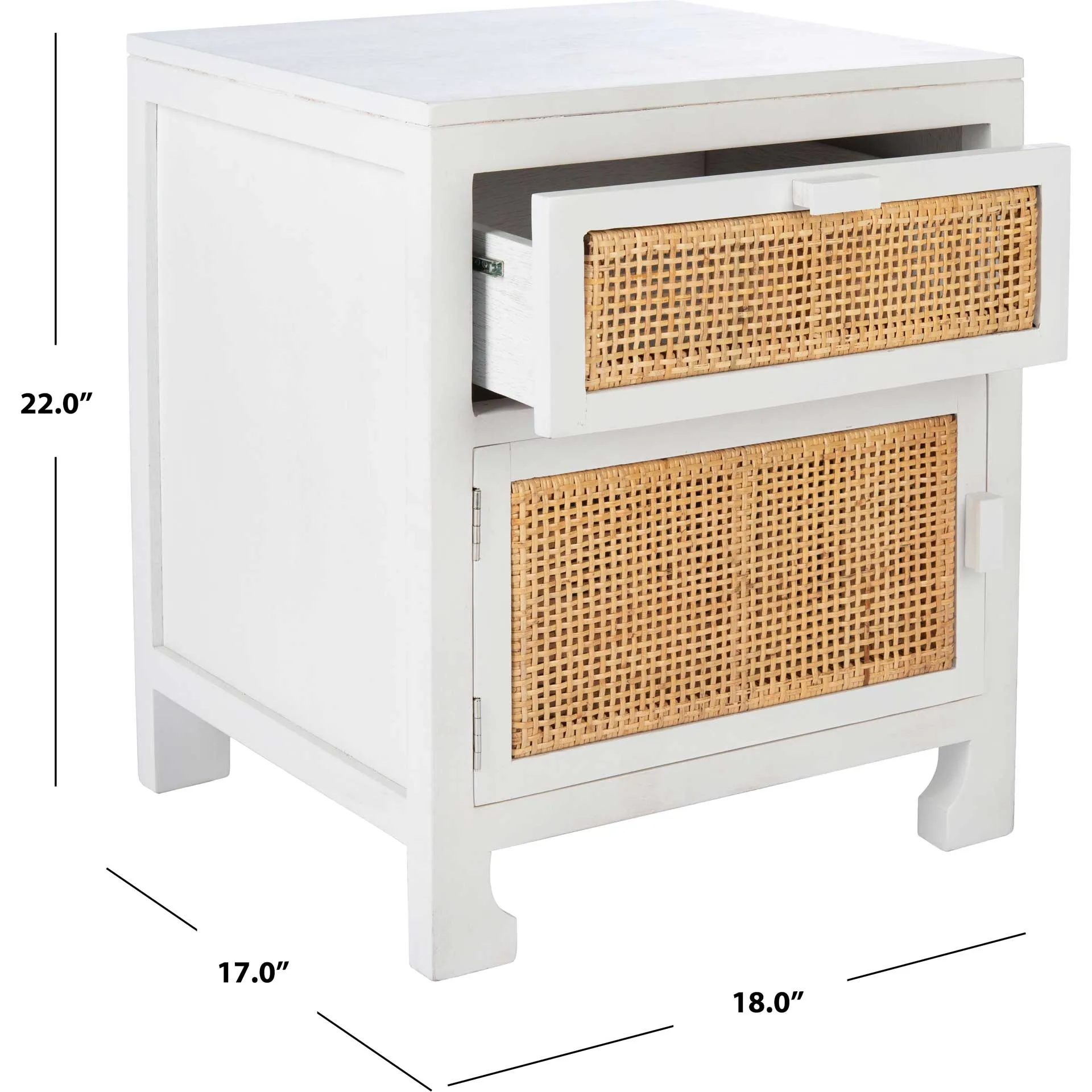 Daphne 1 Drawer 1 Door Nightstand White/Natural