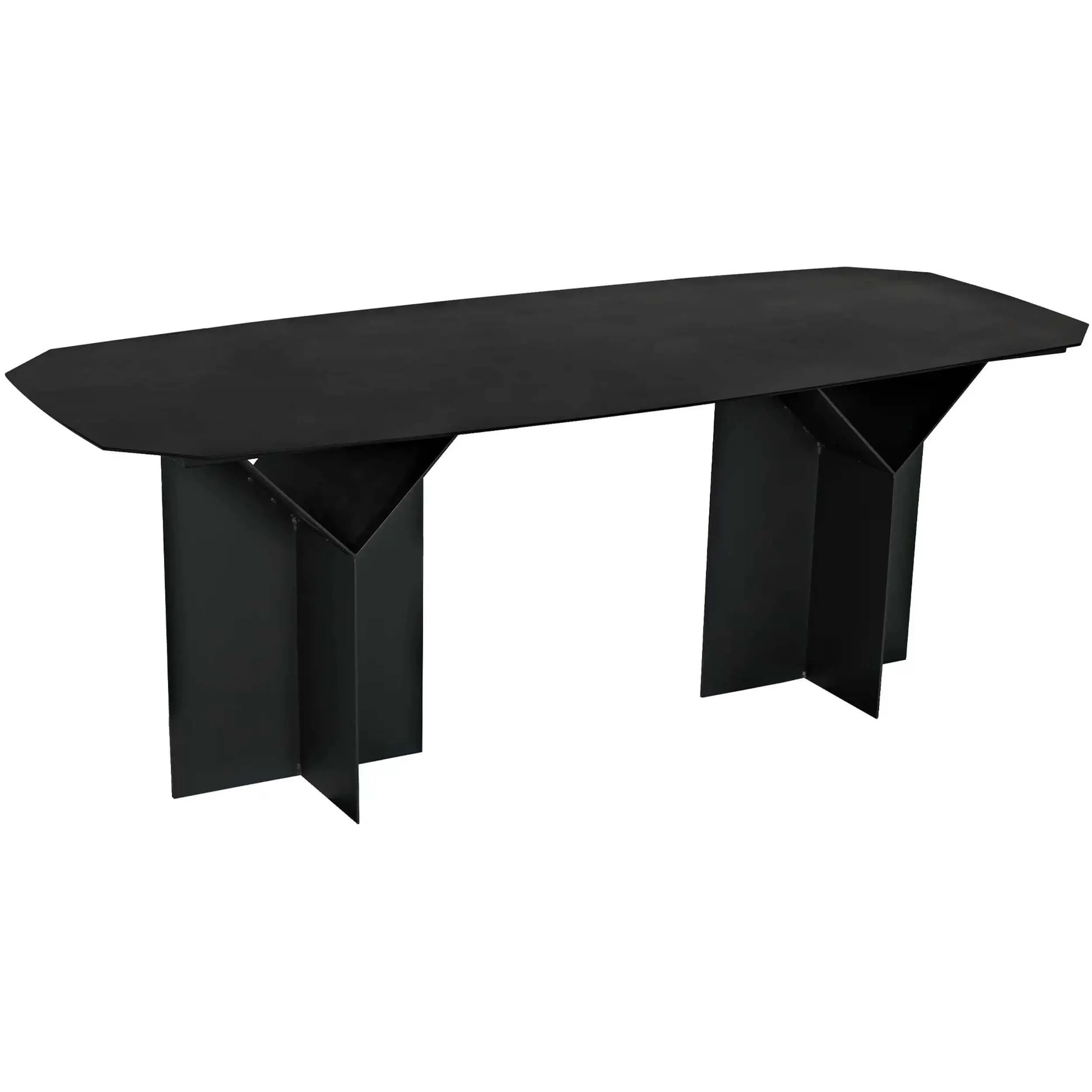 Darius Rectangular Dining Table, Matte Black