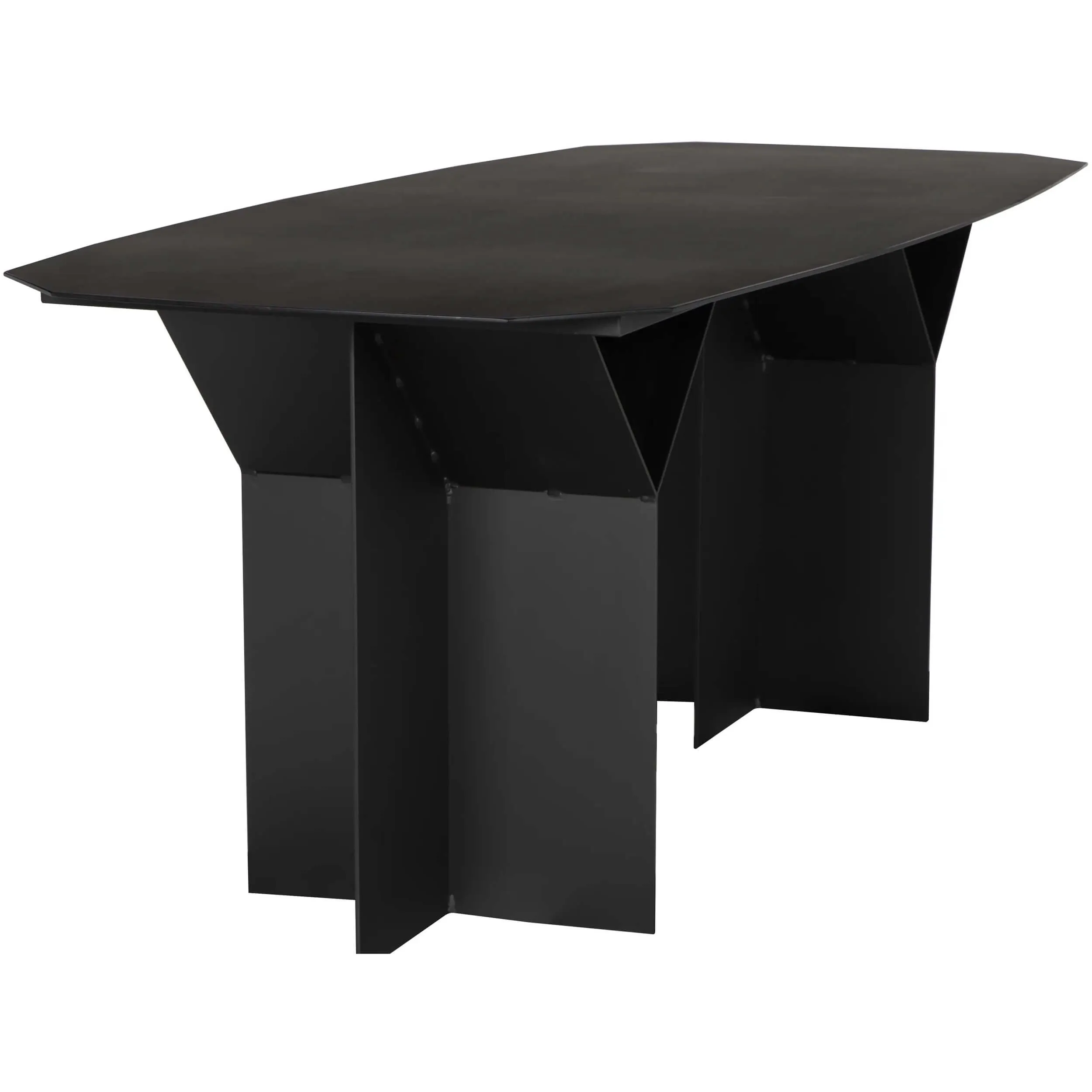 Darius Rectangular Dining Table, Matte Black