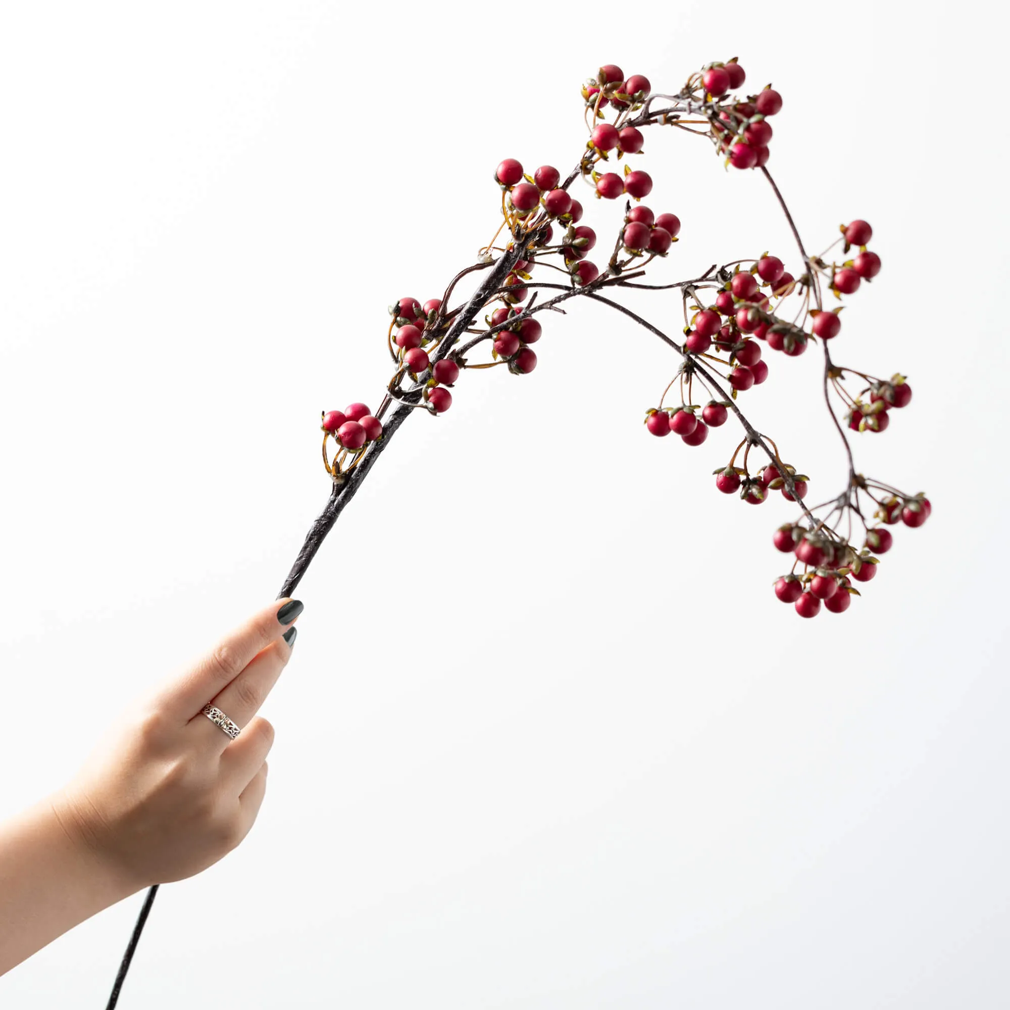 DARK RED BERRY TWIG SPRAY