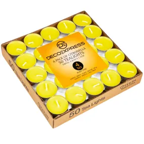 Deco Express Citronella Tealight Candles Multipack - Yellow 50/4 Hours
