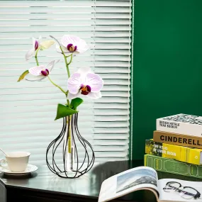 Decor & More - Metallic Flower Vase | Black vase for Water Plants | Home Decor Test Tube Planter | Metal vases Home décor | Flower pots for Home Decor Items | Water Glass Set1 (Black)