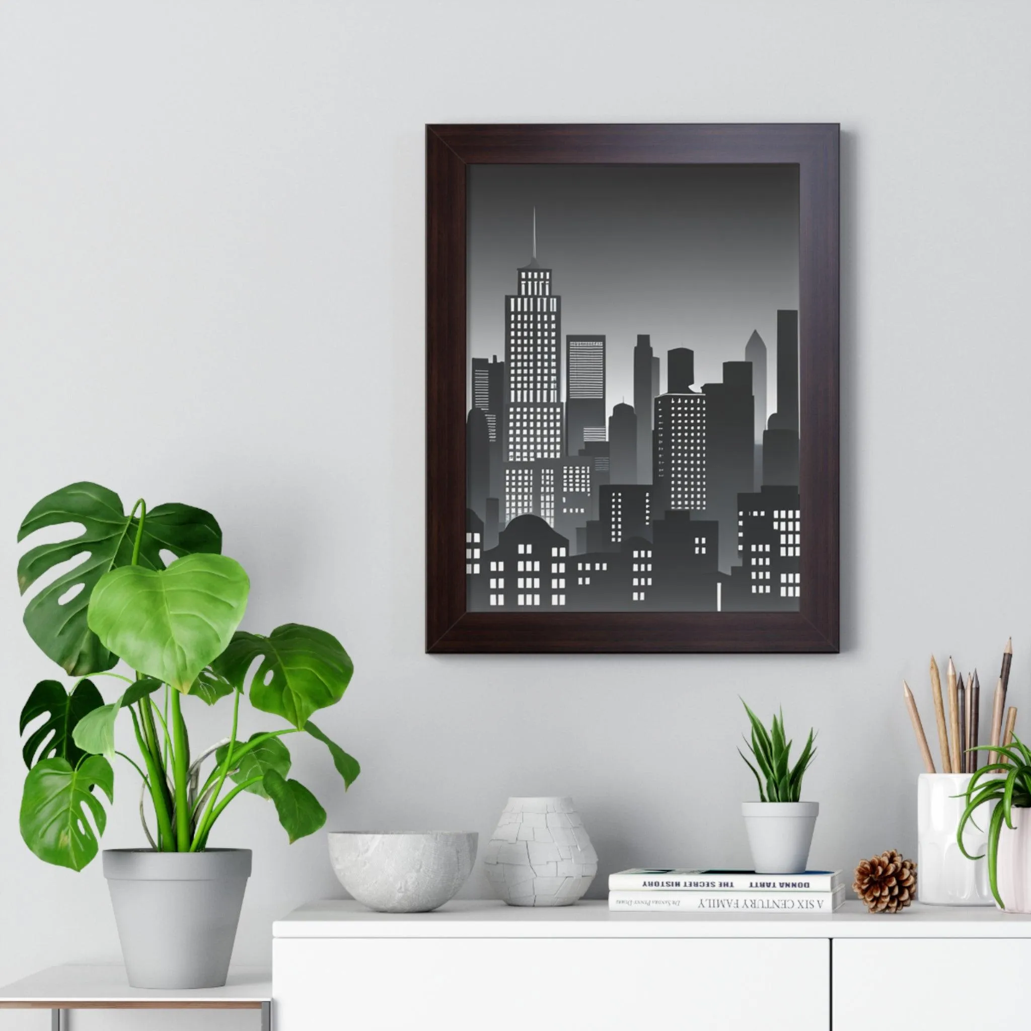 Eco-Chic Luxe Vertical Art Print with Sustainable MDF Frame