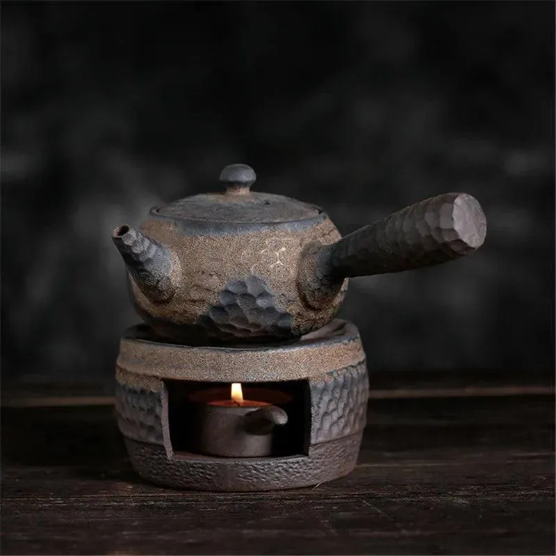 Elegant Handcrafted Japanese Ceramic Tea Warmer Set - Vintage Tea Stove