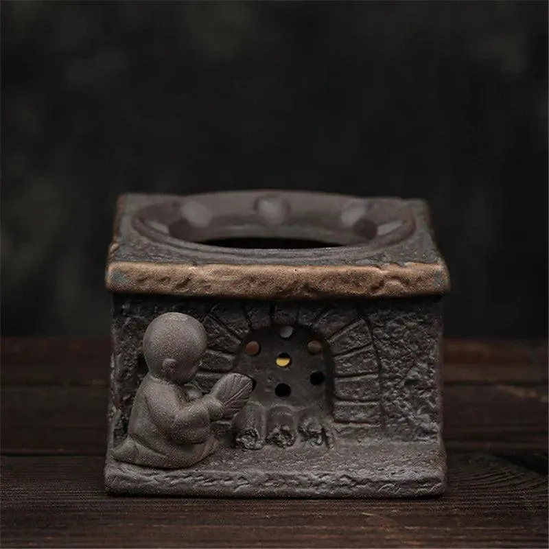 Elegant Handcrafted Japanese Ceramic Tea Warmer Set - Vintage Tea Stove