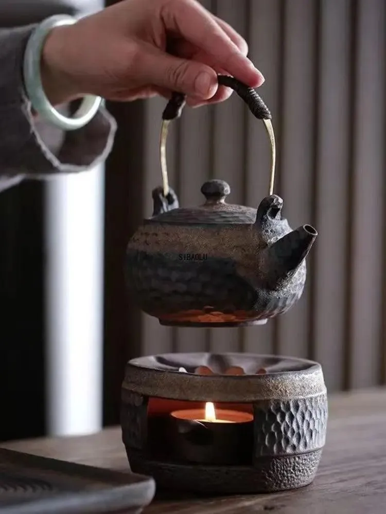 Elegant Handcrafted Japanese Ceramic Tea Warmer Set - Vintage Tea Stove