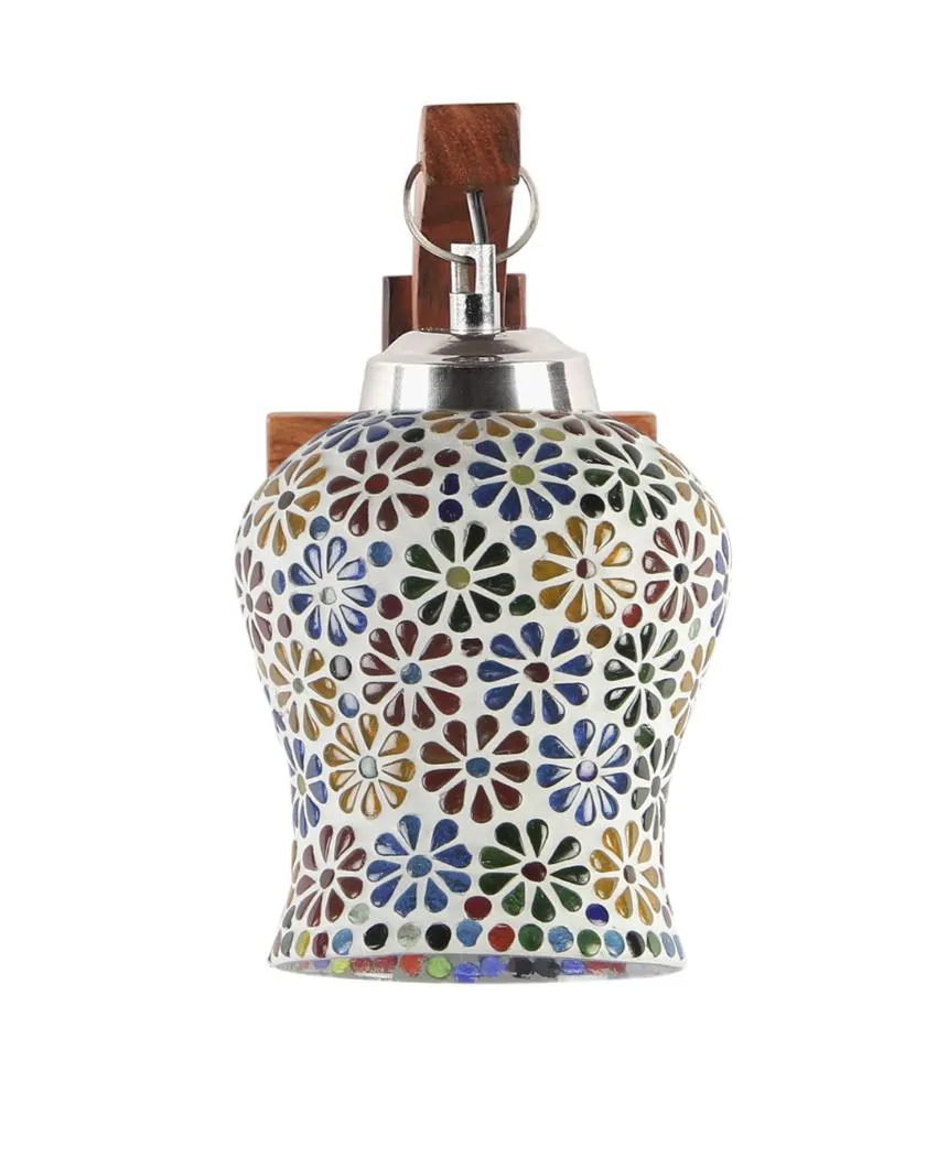 Elysian Mosaic Glass Wooden Wall Lamp