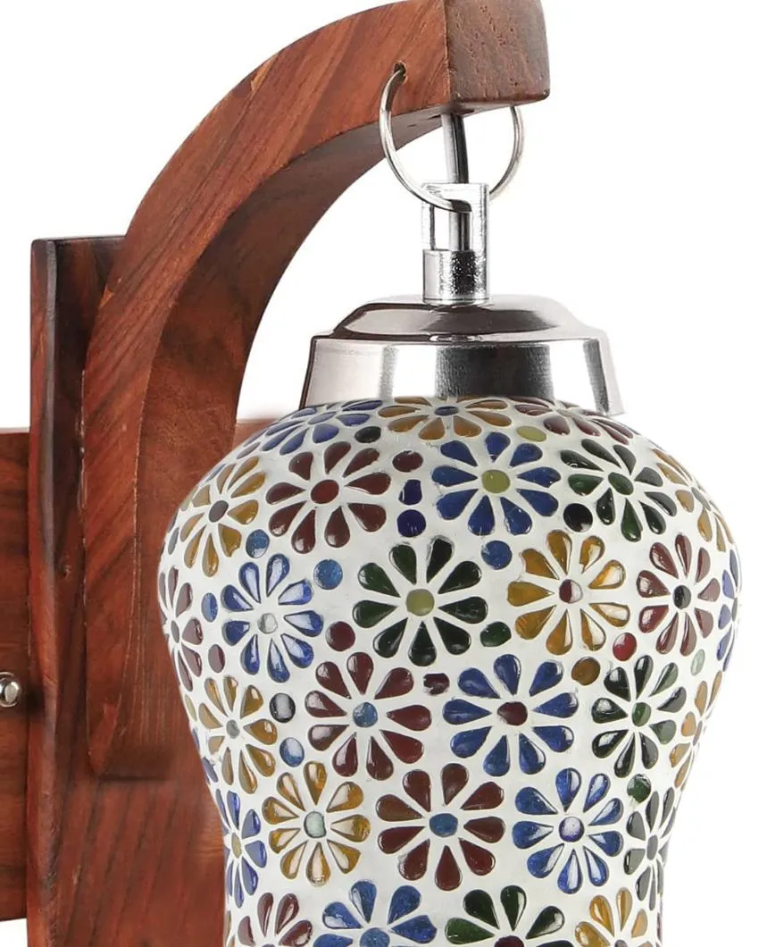 Elysian Mosaic Glass Wooden Wall Lamp
