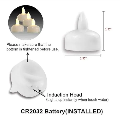 Eswarr Electricals Floating Sensor LED Candlelight - Illuminate Moments with Sublime Sophistication - Pack of 36