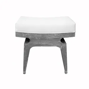 Fergie Grey Cerused Oak & White Linen Stool