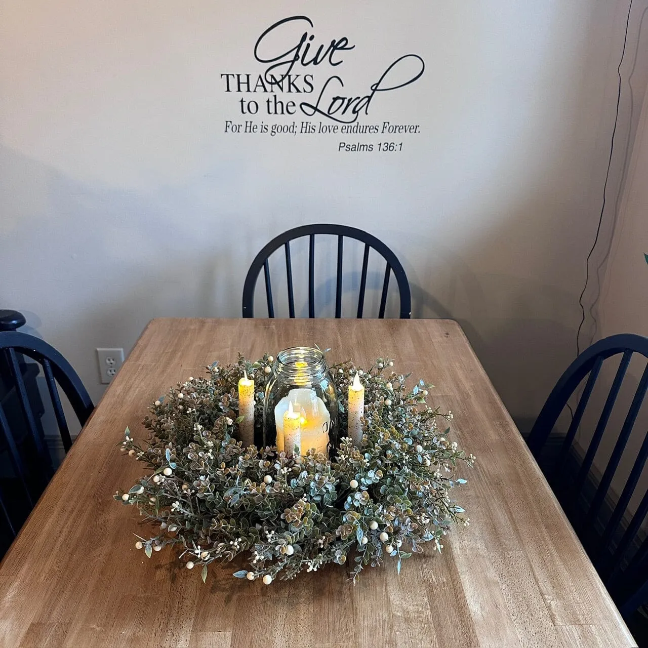 Foggy Morn Cream Candle Centerpiece