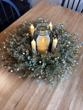 Foggy Morn Cream Candle Centerpiece