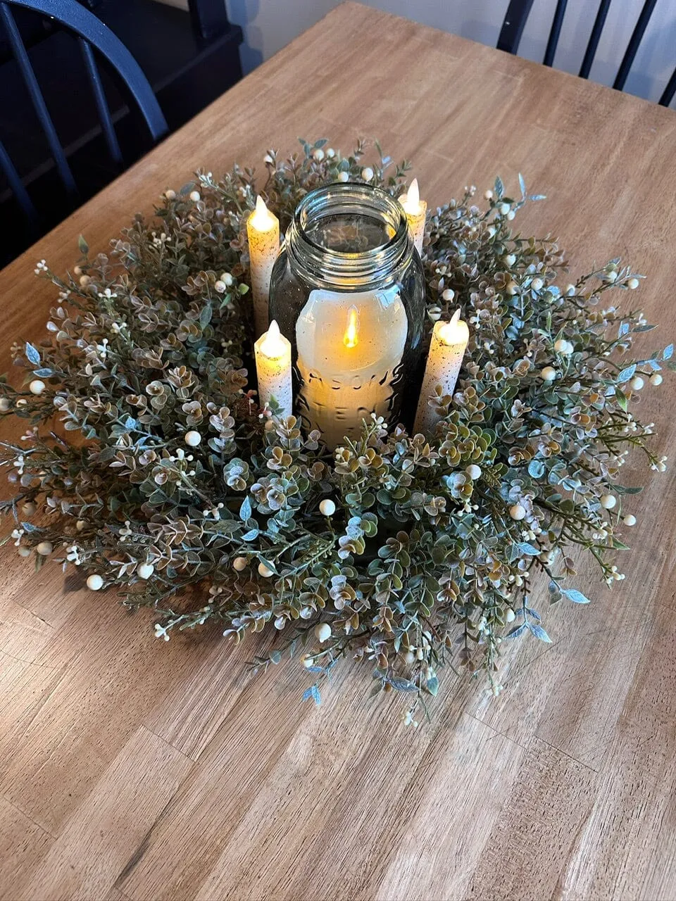 Foggy Morn Cream Candle Centerpiece