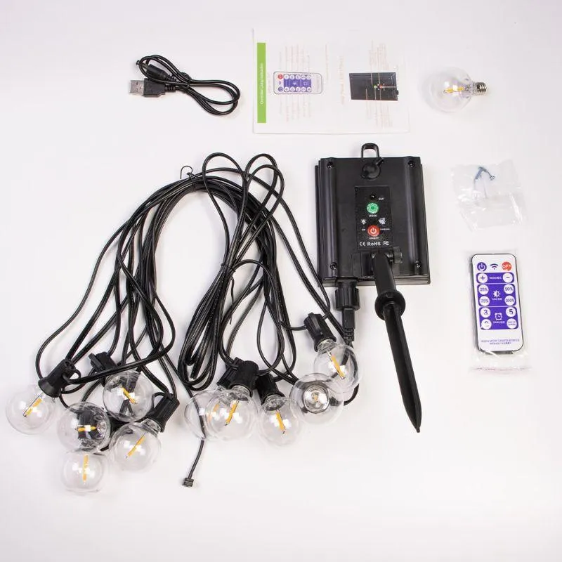 G40 Solar String Lights Outdoor – Waterproof LED Patio Lighting
