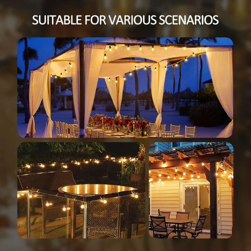 G40 Solar String Lights Outdoor – Waterproof LED Patio Lighting
