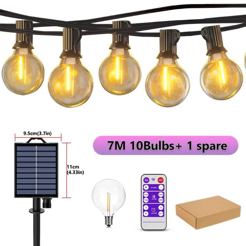 G40 Solar String Lights Outdoor – Waterproof LED Patio Lighting