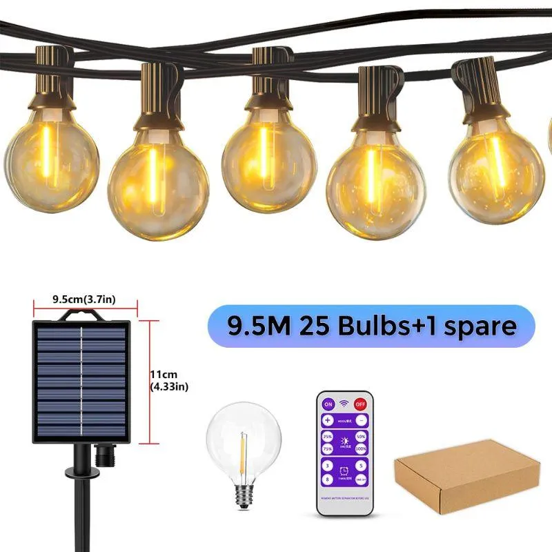 G40 Solar String Lights Outdoor – Waterproof LED Patio Lighting