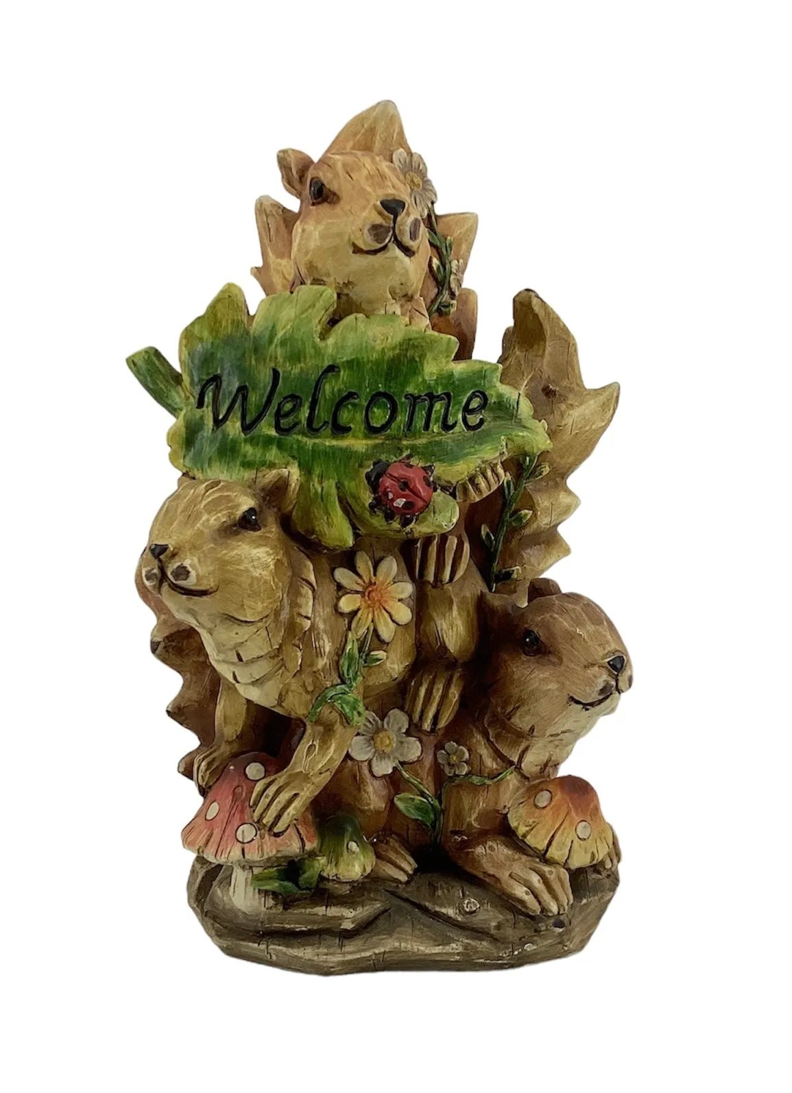Garden Polyresin Signage with Squirrels