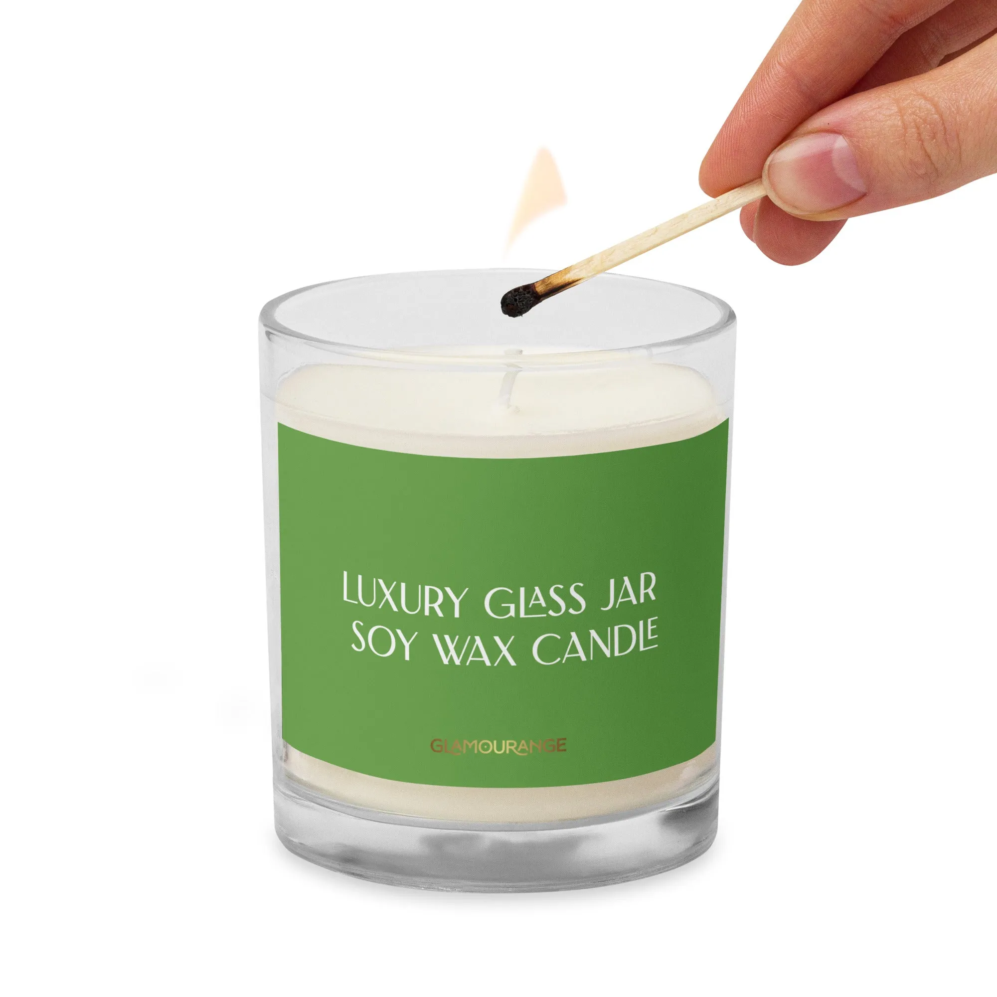Glass Jar Soy Wax Candle (Luxury Candle Jar - Green Label 007)