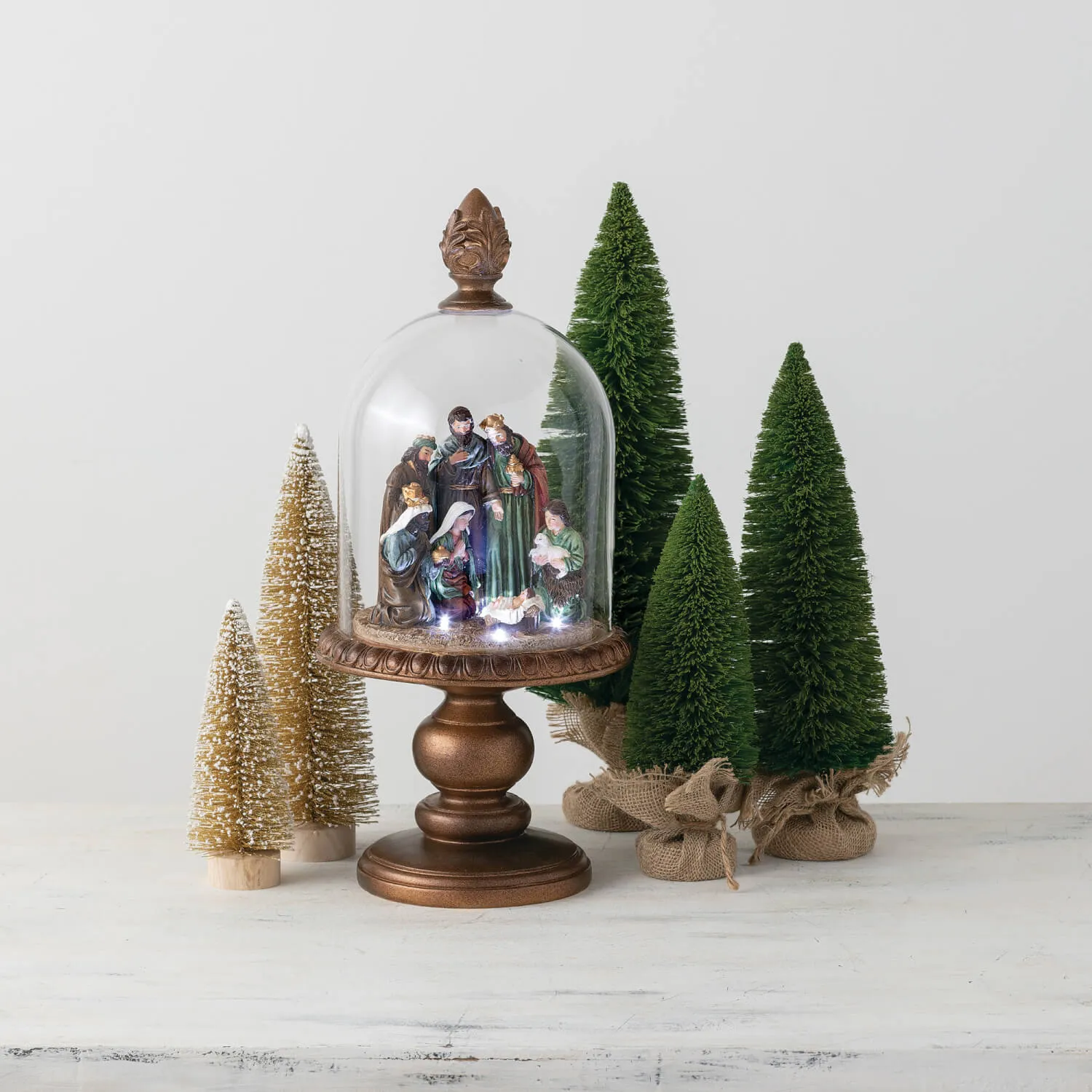 Gold Bottle Brush Tree Set