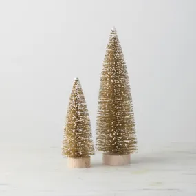 Gold Bottle Brush Tree Set