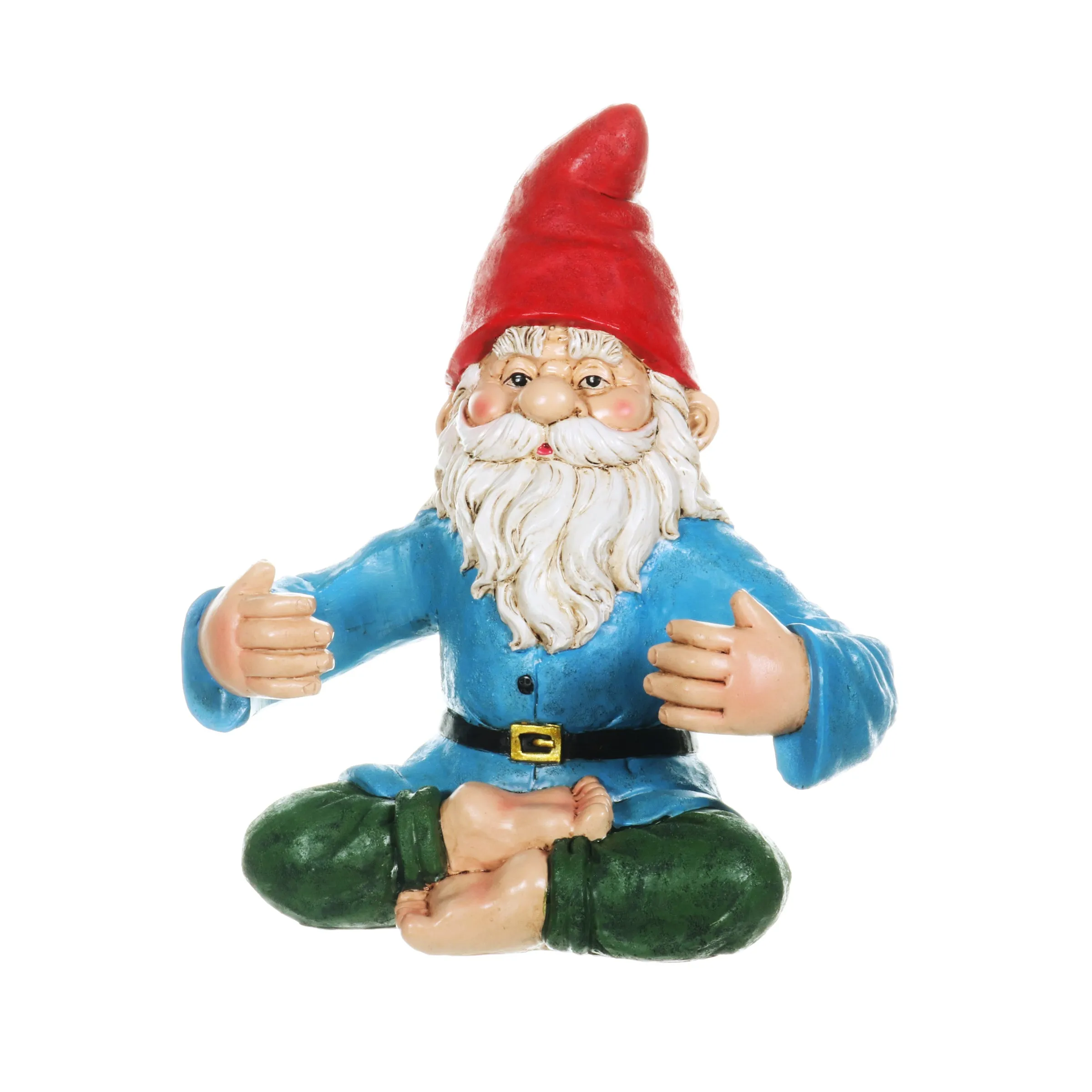 Good Time Two Drink Holding Lotus-Sitting Yoga Gnome Statue, 10 by 11.5 Inches