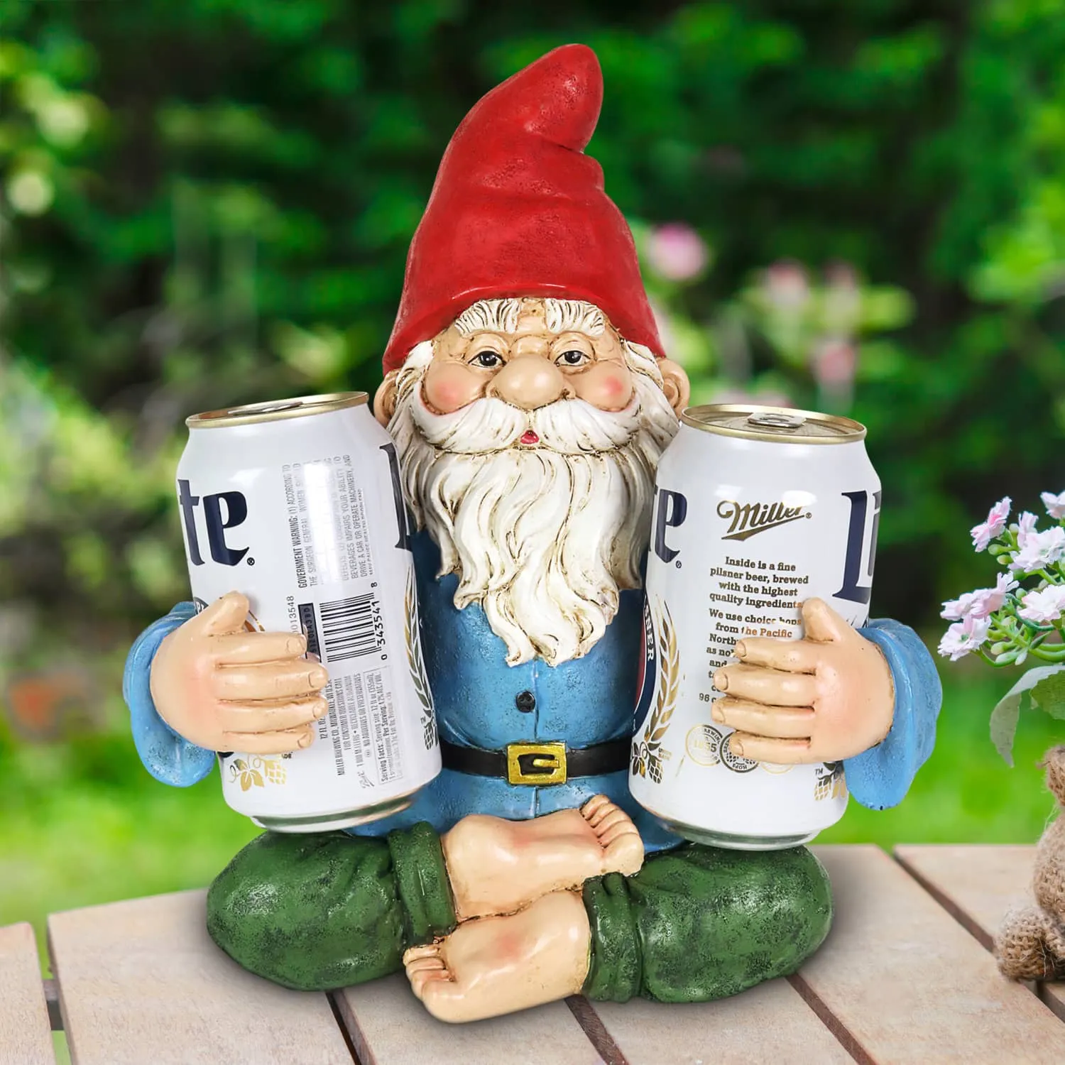 Good Time Two Drink Holding Lotus-Sitting Yoga Gnome Statue, 10 by 11.5 Inches