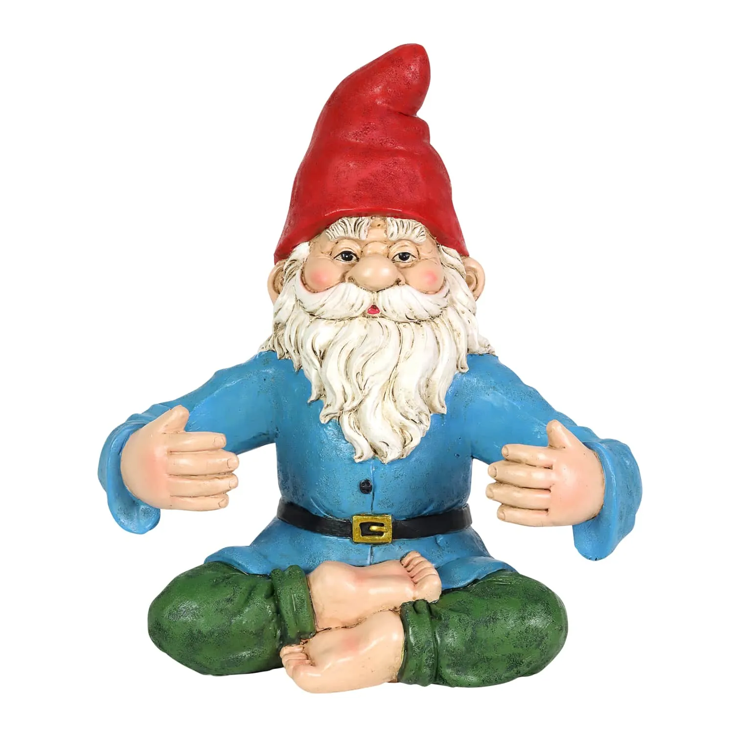 Good Time Two Drink Holding Lotus-Sitting Yoga Gnome Statue, 10 by 11.5 Inches