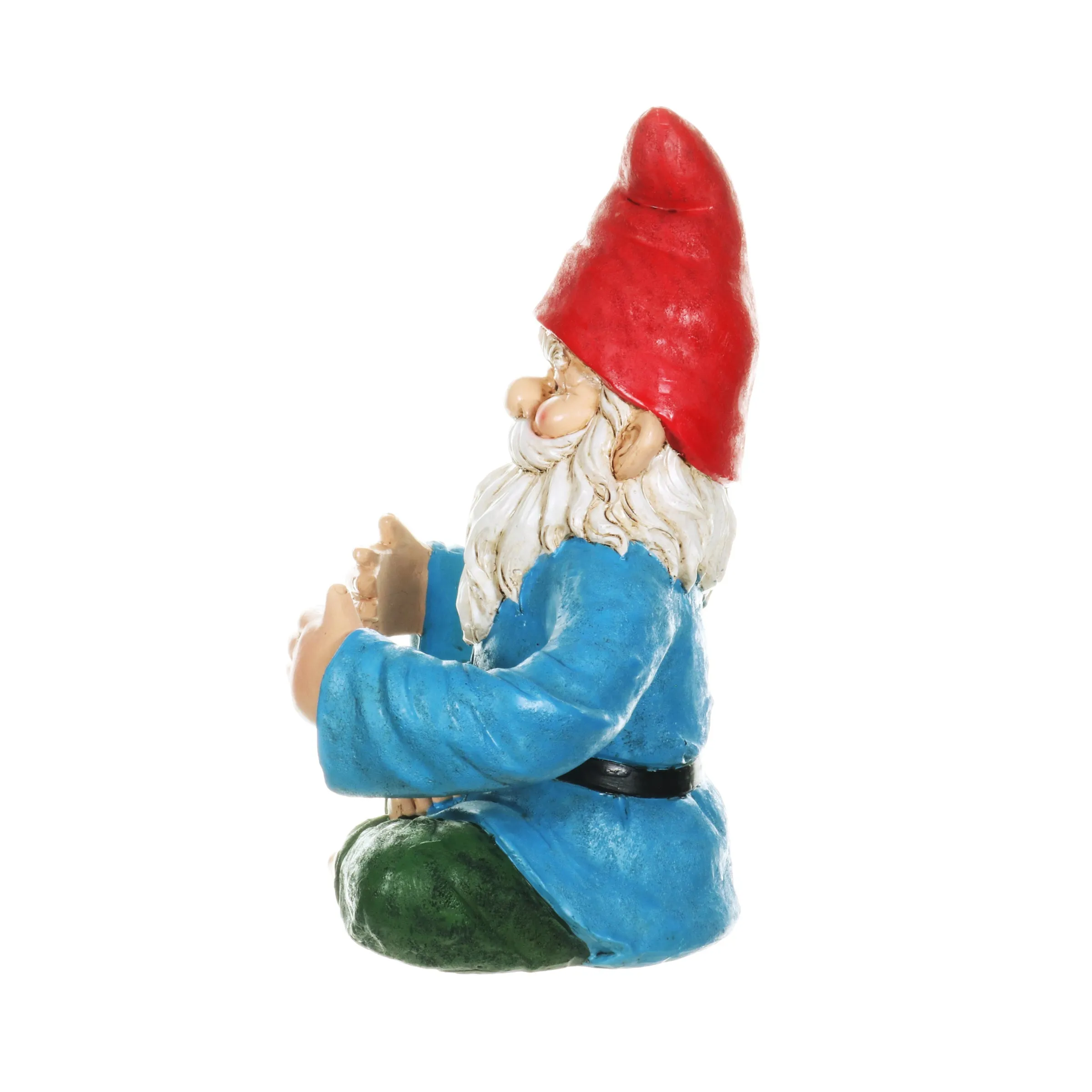 Good Time Two Drink Holding Lotus-Sitting Yoga Gnome Statue, 10 by 11.5 Inches