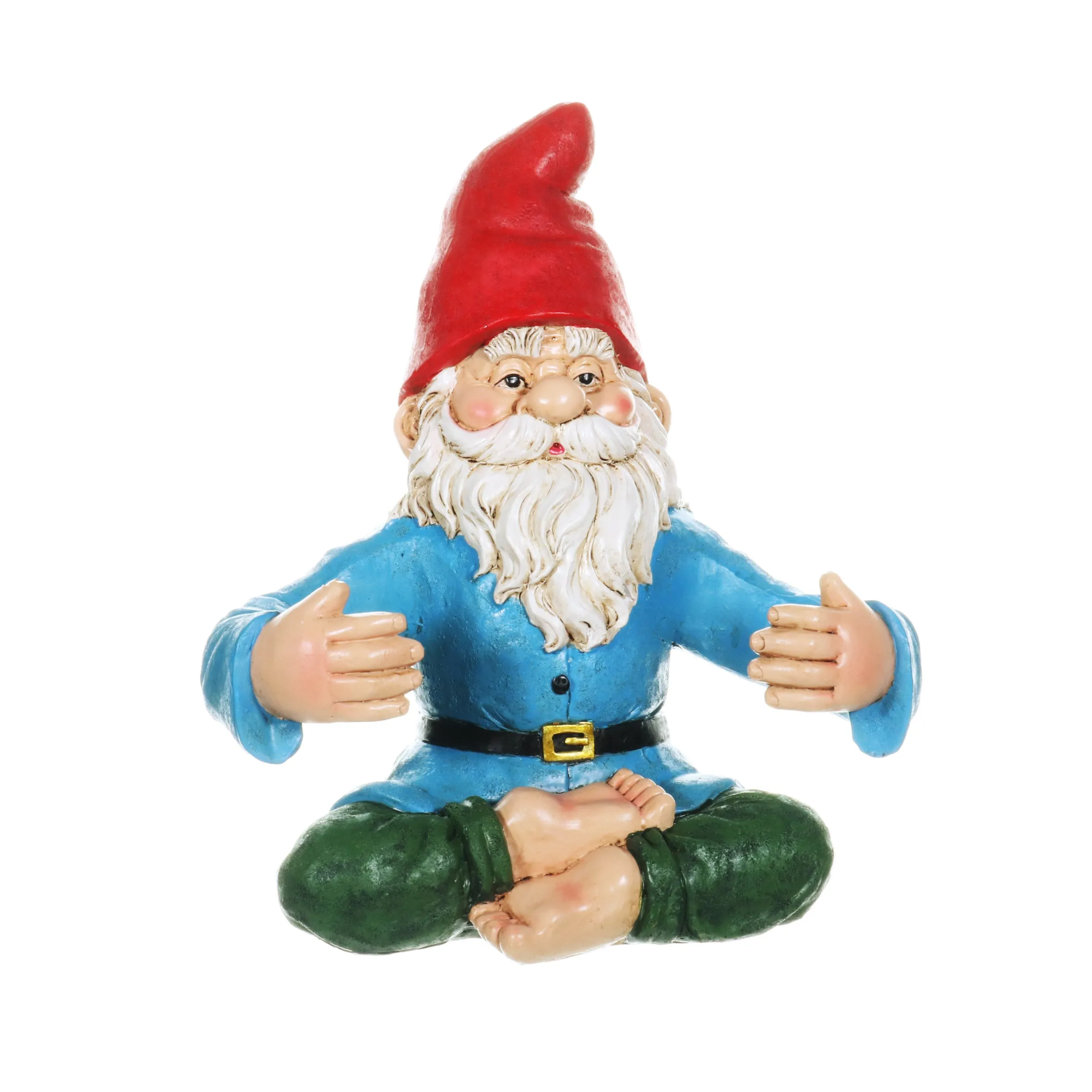Good Time Two Drink Holding Lotus-Sitting Yoga Gnome Statue, 10 by 11.5 Inches