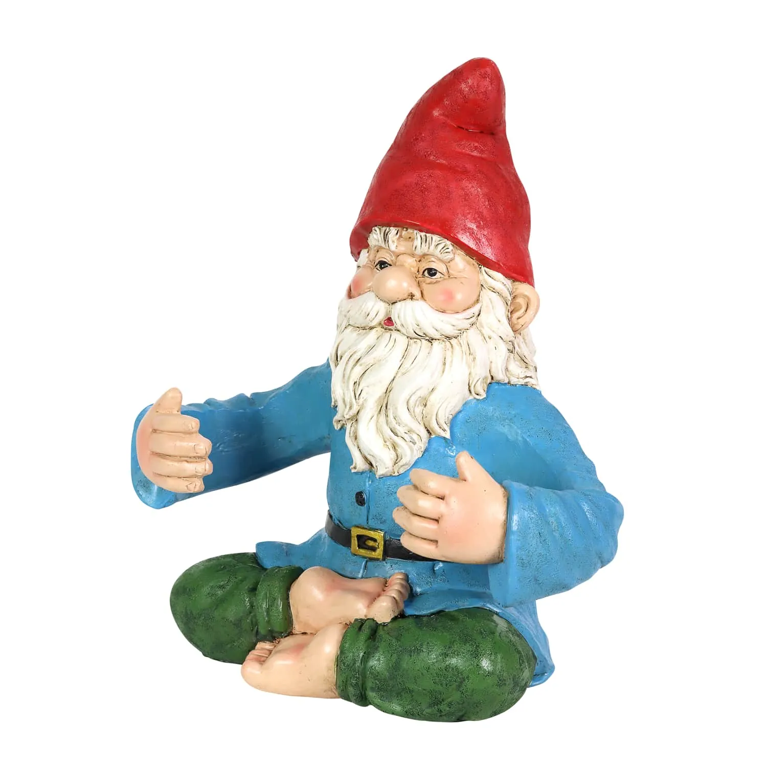 Good Time Two Drink Holding Lotus-Sitting Yoga Gnome Statue, 10 by 11.5 Inches