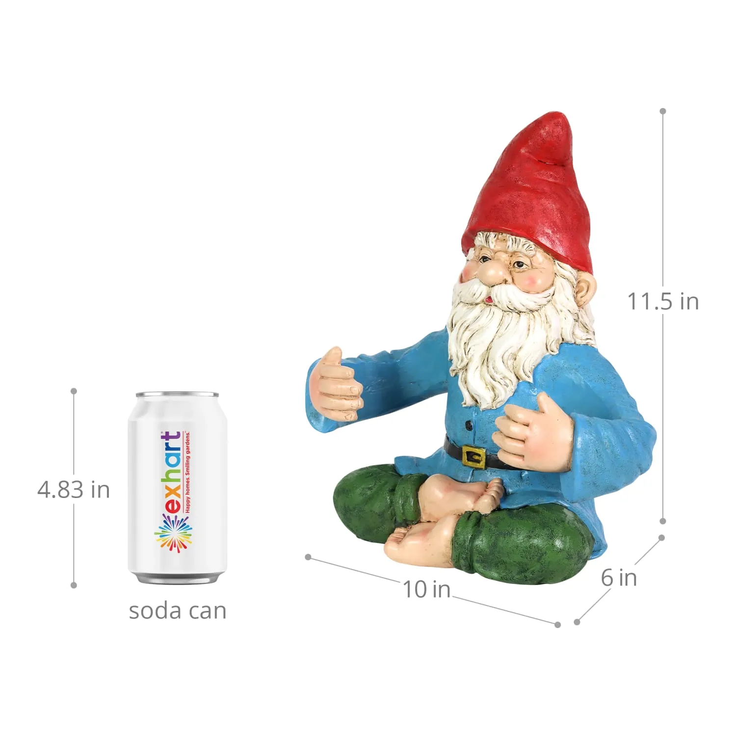 Good Time Two Drink Holding Lotus-Sitting Yoga Gnome Statue, 10 by 11.5 Inches