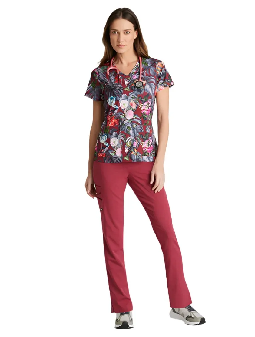 Grey's Anatomy Stretch™ by Barco Ella Print Top 4-Pocket Print Scrub Top