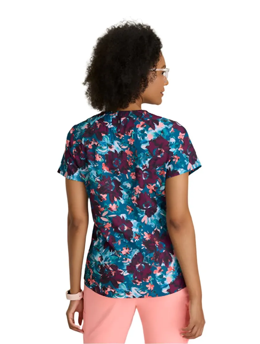 Grey's Anatomy Stretch™ by Barco Ella Print Top 4-Pocket Print Scrub Top