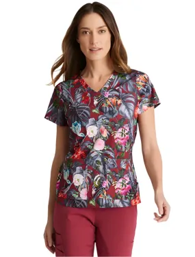 Grey's Anatomy Stretch™ by Barco Ella Print Top 4-Pocket Print Scrub Top
