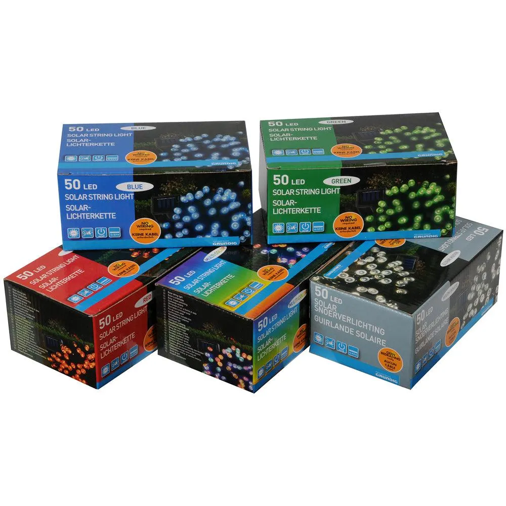 Grundig 50 LED Assorted Colour String Lights | 6.4m