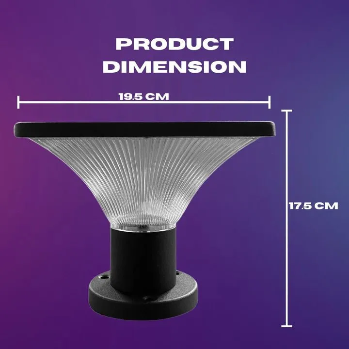 Hardoll 10W Solar Lights for Outdoor Home Waterproof Garden Waterproof Pillar Wall Gate Post Lamp Upgraded Model(Square Shape)