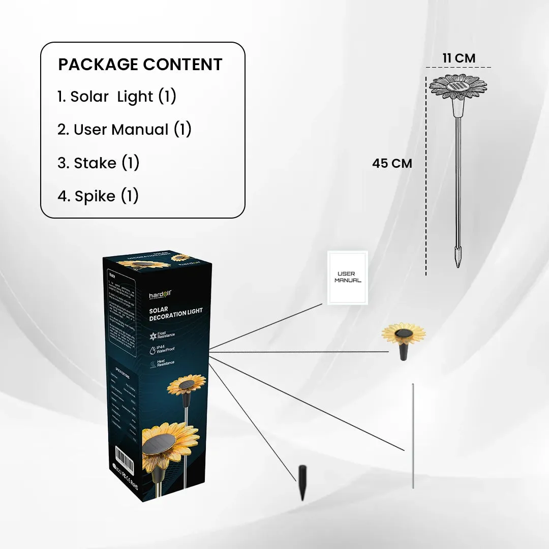Hardoll  Solar light Garden decoration Sunflower Outdoor Waterproof Lights (Warm White) (Refurbished)