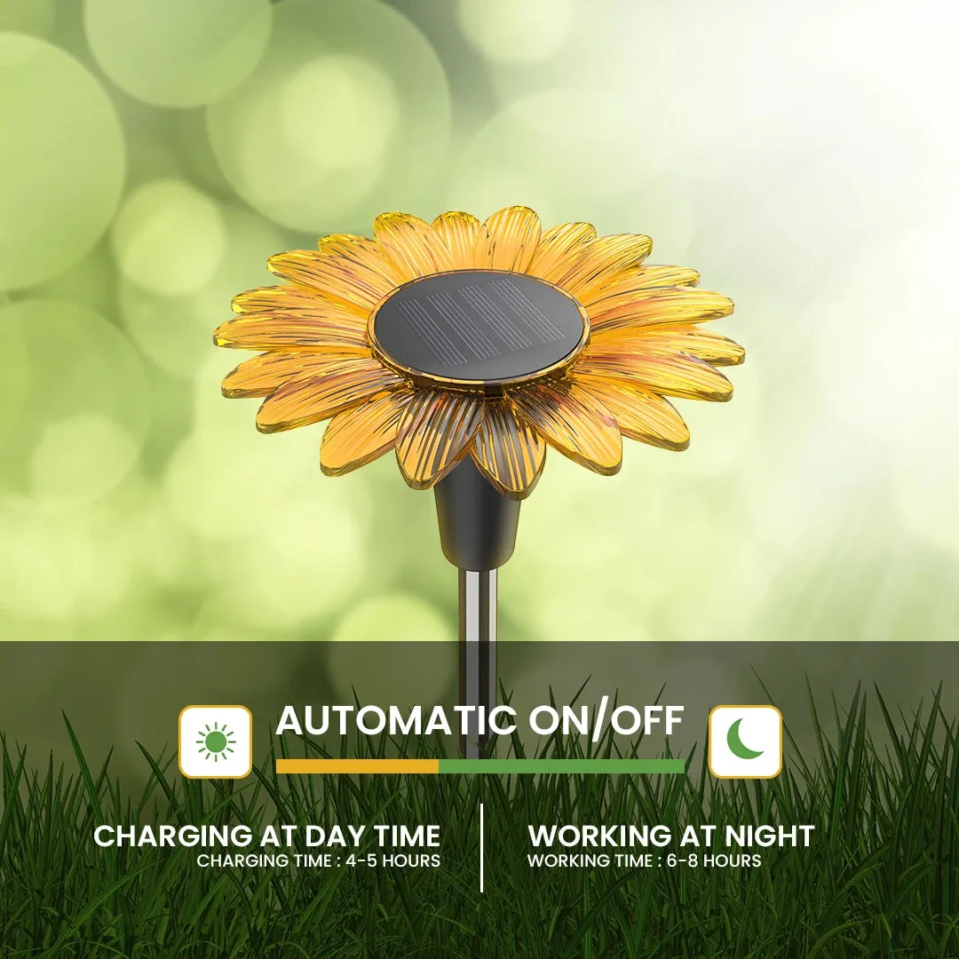 Hardoll  Solar light Garden decoration Sunflower Outdoor Waterproof Lights (Warm White) (Refurbished)