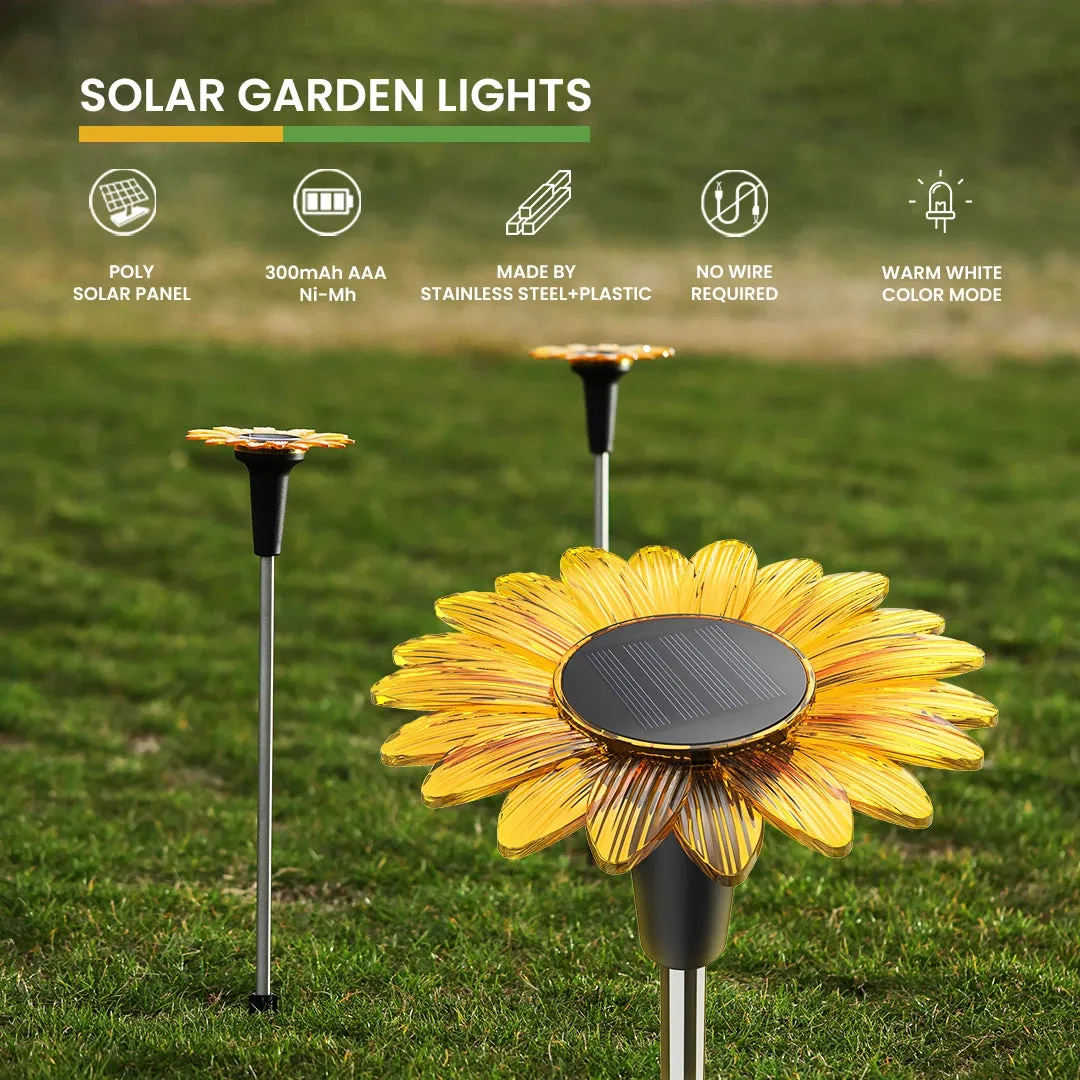 Hardoll  Solar light Garden decoration Sunflower Outdoor Waterproof Lights (Warm White) (Refurbished)