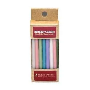 Honey Candles Beeswax Birthday Candles - Pastel 20pk