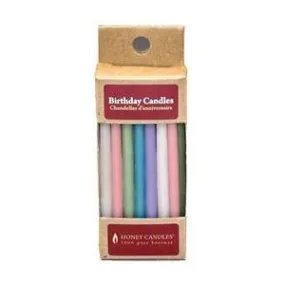 Honey Candles Beeswax Birthday Candles - Pastel 20pk