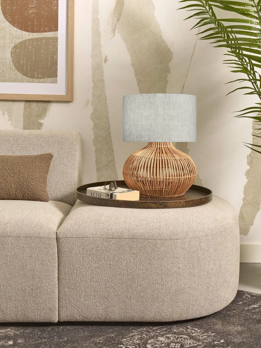 Kalahari Rattan Linen Table Lamp