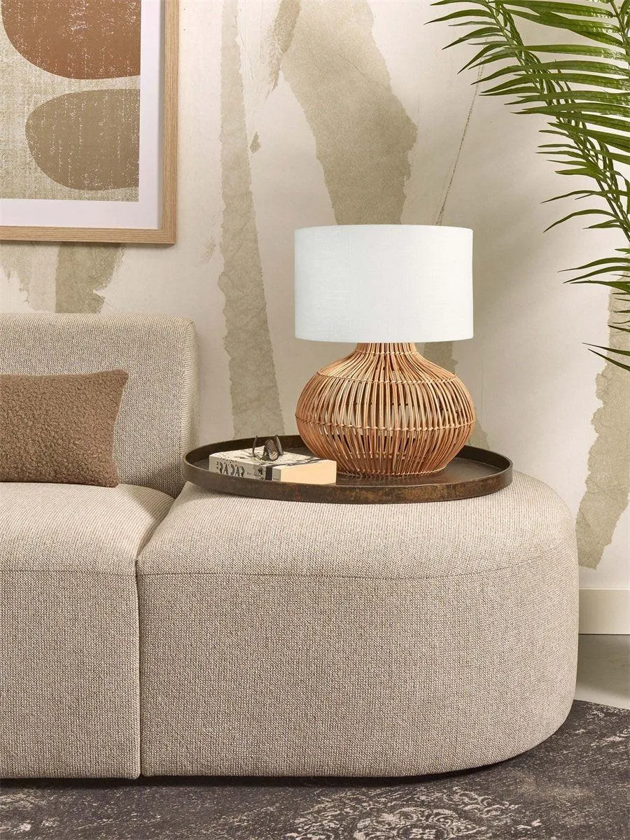 Kalahari Rattan Linen Table Lamp