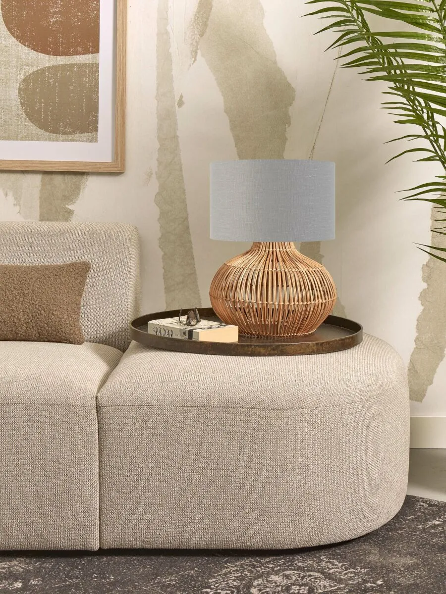 Kalahari Rattan Linen Table Lamp