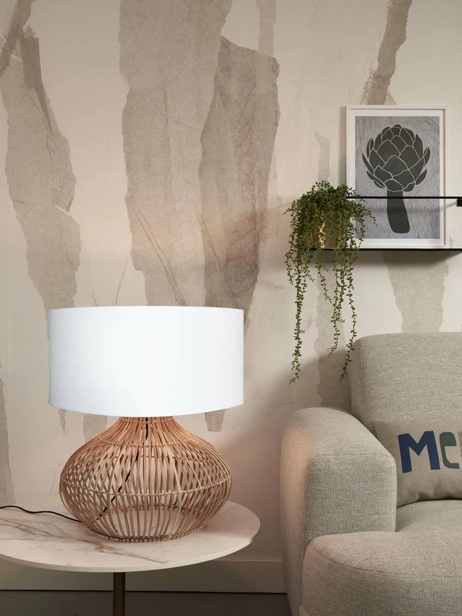Kalahari Rattan Linen Table Lamp