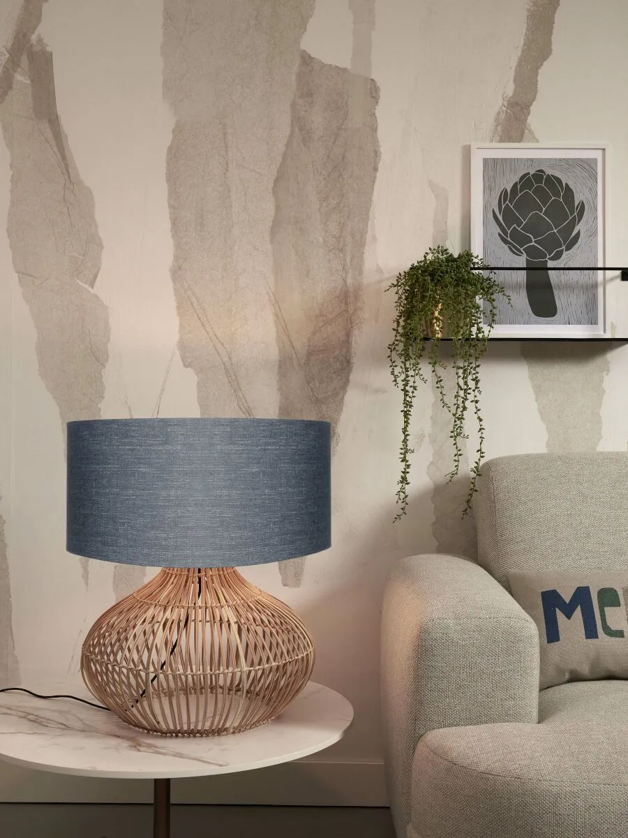 Kalahari Rattan Linen Table Lamp