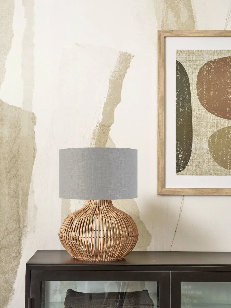 Kalahari Rattan Linen Table Lamp